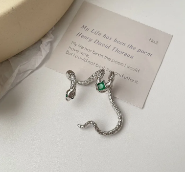 Orecchini a Lobo Serpente | Zircone Geometrico