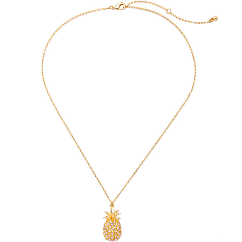 Crystal Inlaid Necklace with Water Wave Chain