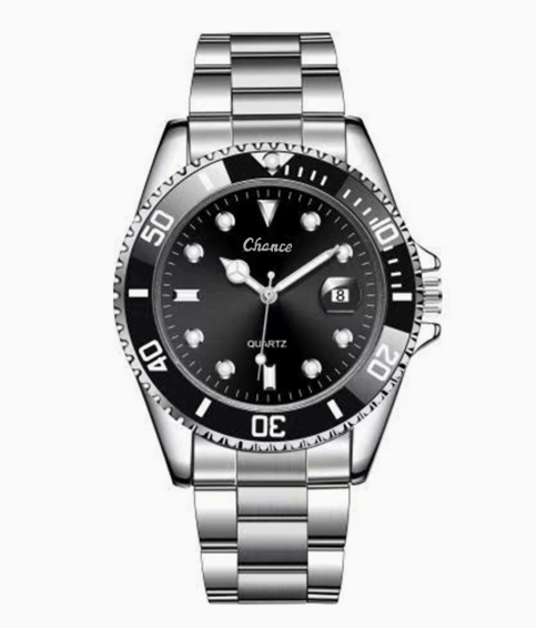 Men's Green Dial Quartz Watch | Steel Band