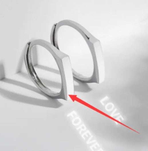 S925 Sterling Silver Engagement Ring with Love Pattern