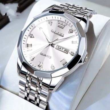 OLEVS modern man quartz watch with 41mm dial and luminous hands