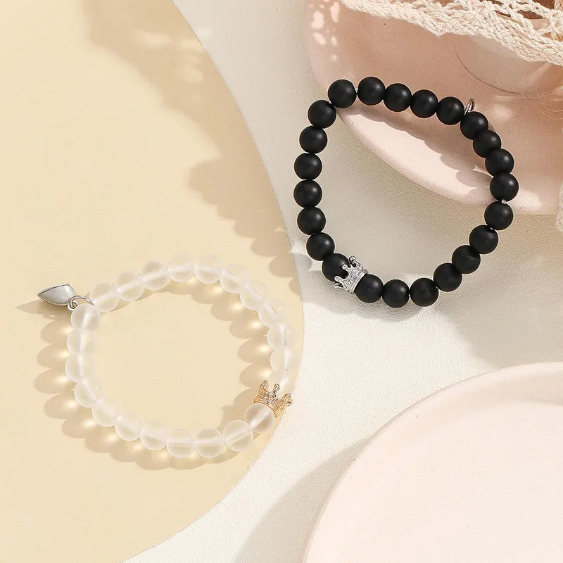 Glow-in-the-Dark Heart Bracelet Set | Crown Beads
