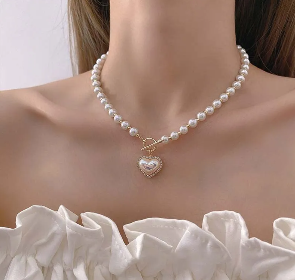 Collana con Perla Dorata | Pendente Geometrico