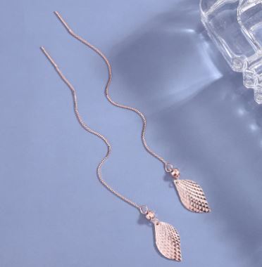 Orecchini Pendenti a Foglia | Oro Rosa o Argento