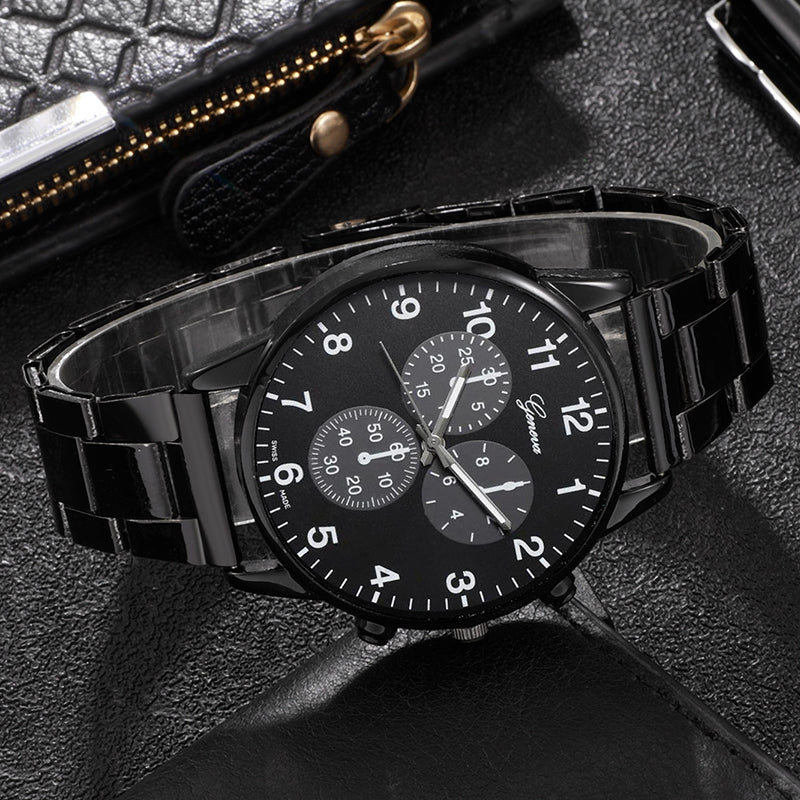 3-Piece Men's Watch -Elegant Men's Watch & Jewelry Set for Stylish Men
