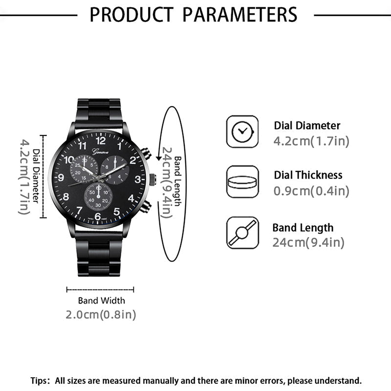 3-Piece Men's Watch -Elegant Men's Watch & Jewelry Set for Stylish Men