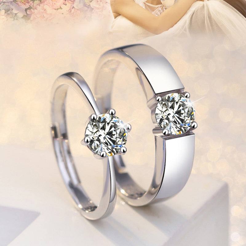 Transatlantic Fashion geometric alloy pair rings with silver electroplated finish for men and women