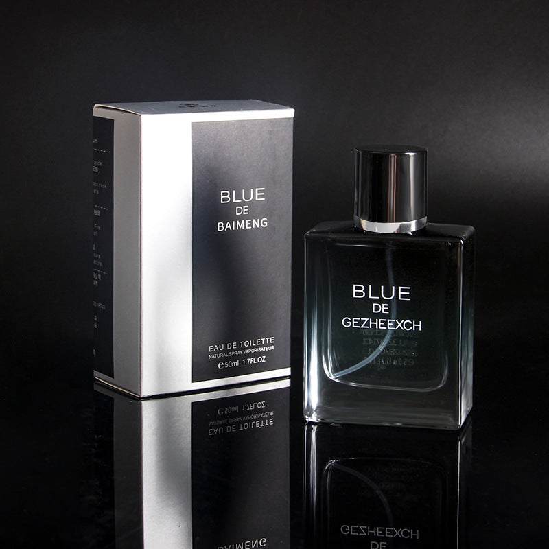 Oceanic Essence men's cologne bottle with blue marine and woody scent