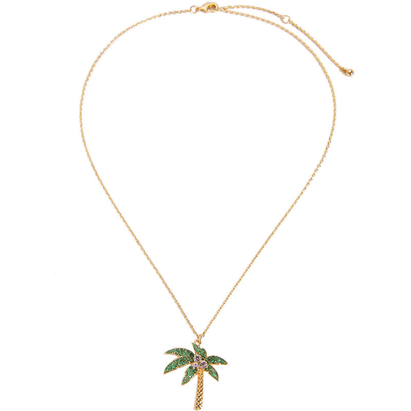 Crystal Inlaid Necklace with Water Wave Chain