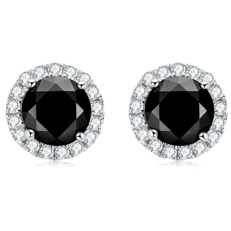 Orecchini a Lobo con Moissanite Nera | Gioielli Scintillanti