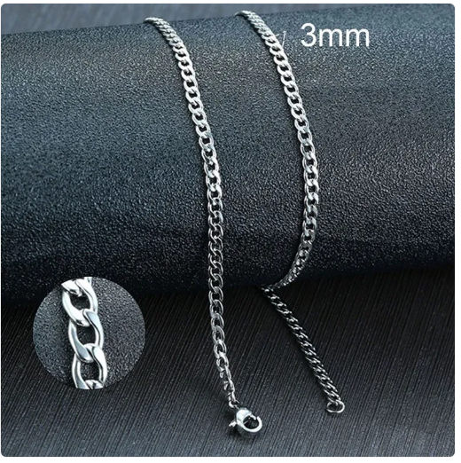 Stainless Steel Cuban Chain Necklace | 60cm