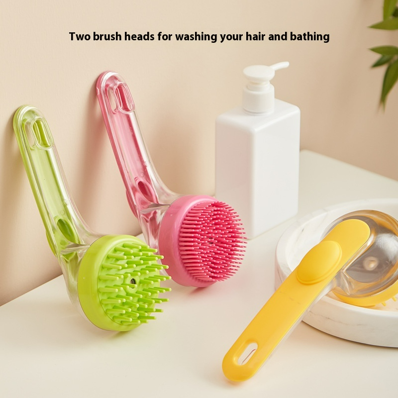 Comfort Clean Shampoo Brush with long handle and gentle bristles for scalp massage and shampoo distribution