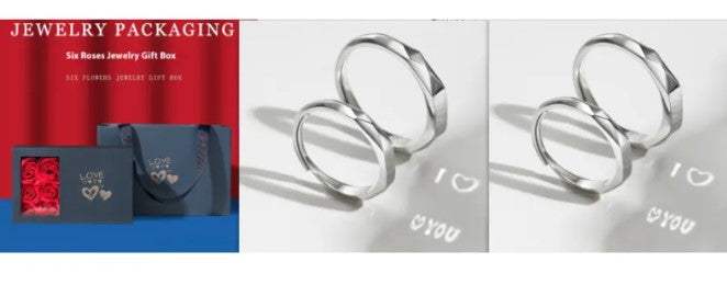S925 sterling silver wedding engagement ring with love pattern surface and light-reflecting finish