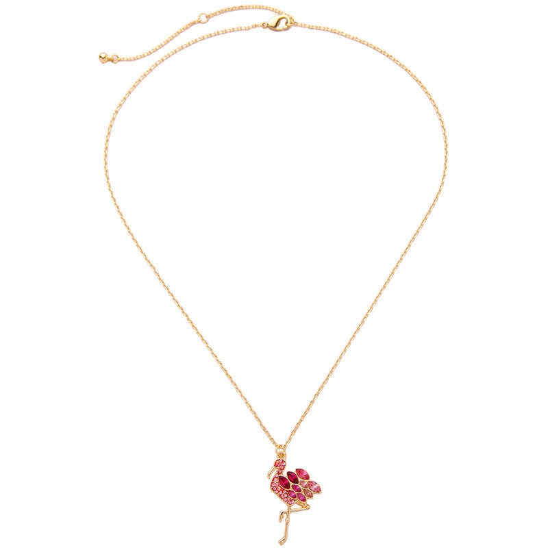 Crystal Inlaid Necklace with Water Wave Chain