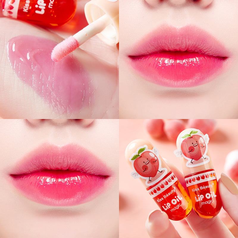 Chameleon Gloss Lip Hydrator color changing lip glaze on lips