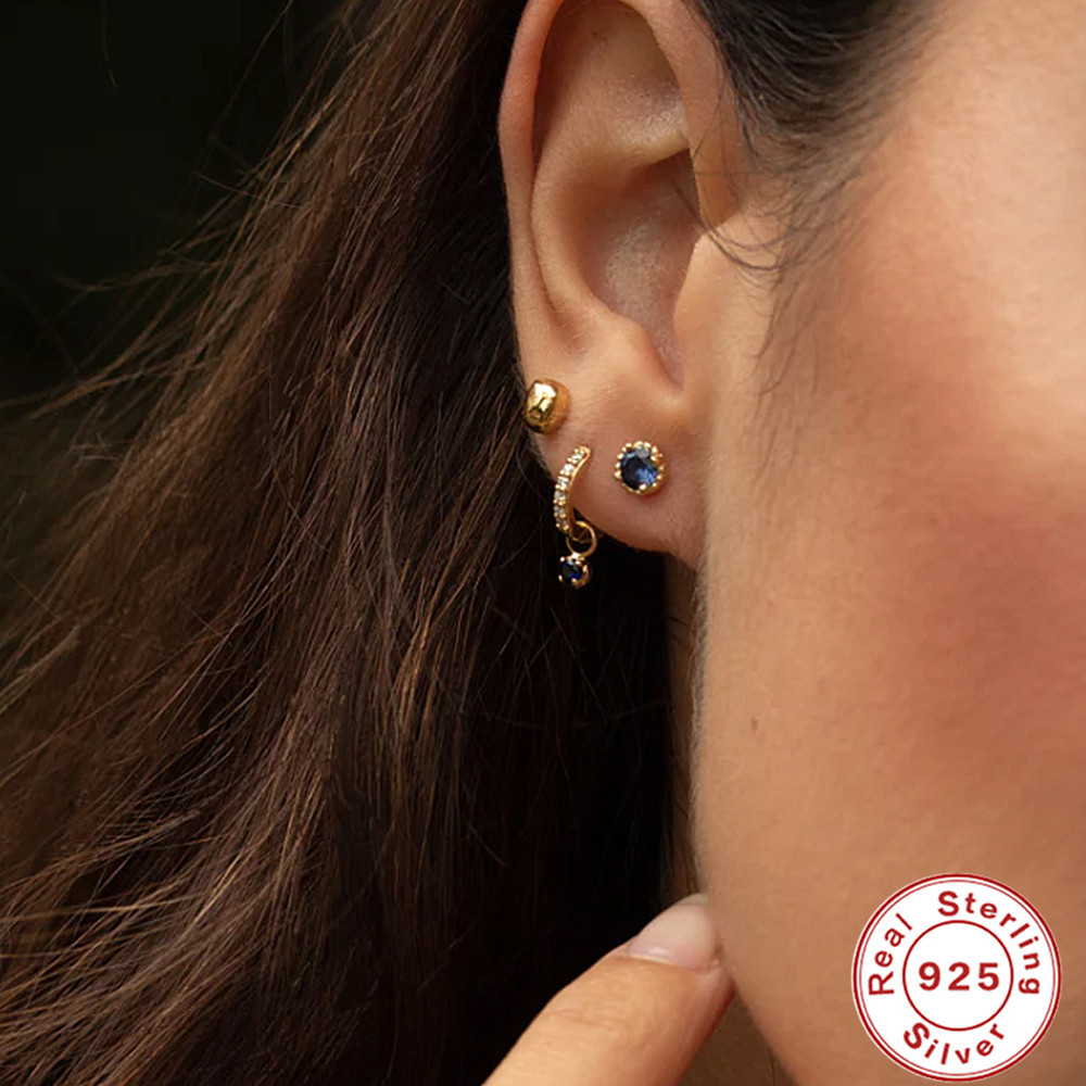 Orecchini a Cerchio Floreali in Argento 925 | Zirconi