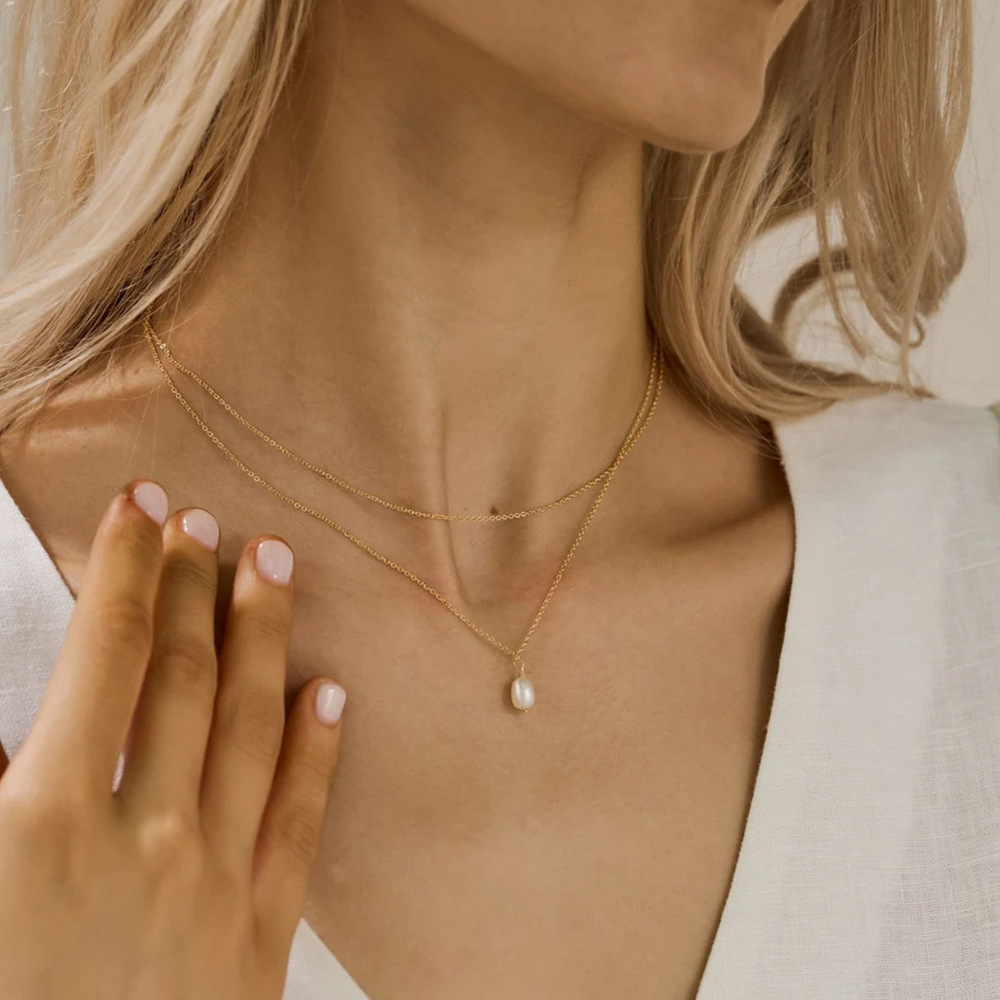 Collana Doppio Giro con Perle | Oro o Acciaio