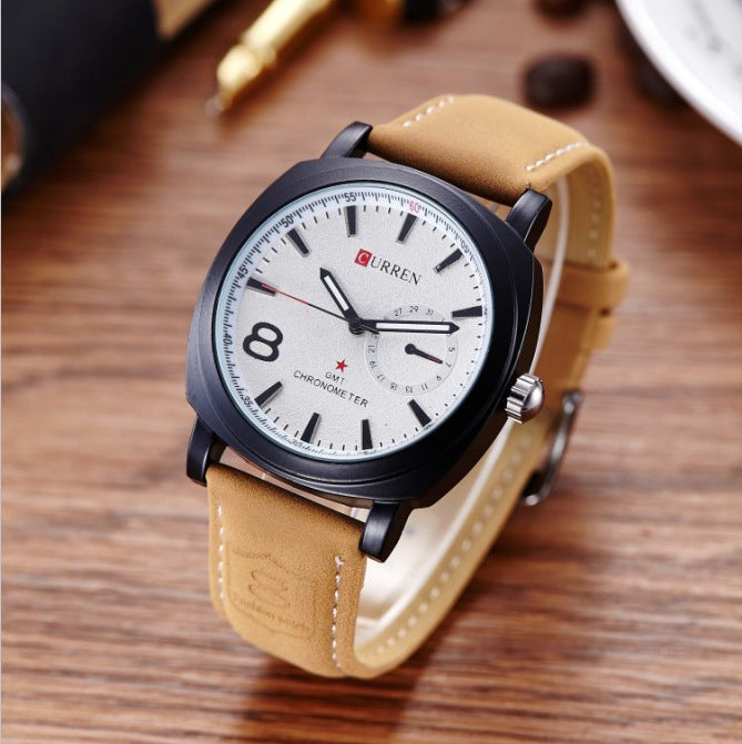 luxurious electronic belt watch modern men's timepiece black and white