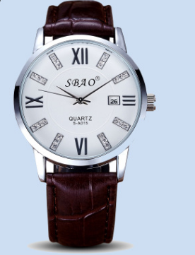 elegant genuine leather couple watches with classic round dials