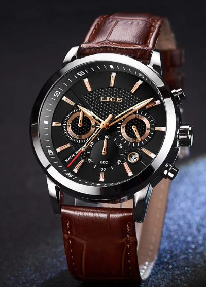 Men's stylish quartz sports watch with interchangeable straps