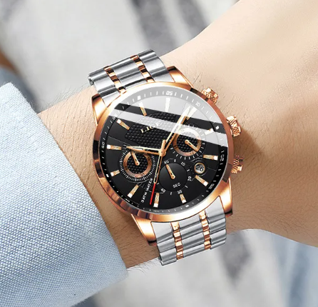 men's stylish quartz sports watch with multiple strap options