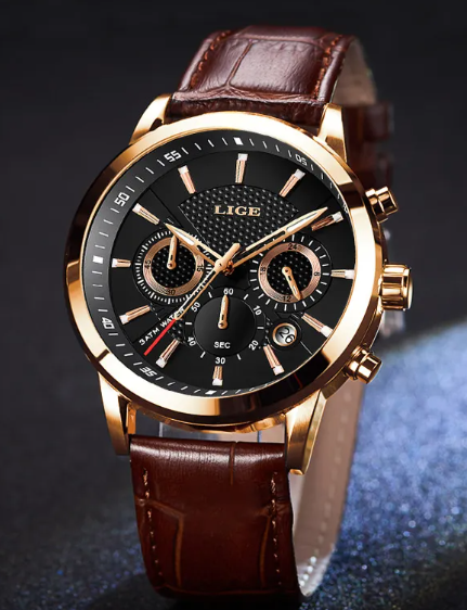 Men's stylish quartz sports watch with multiple strap options
