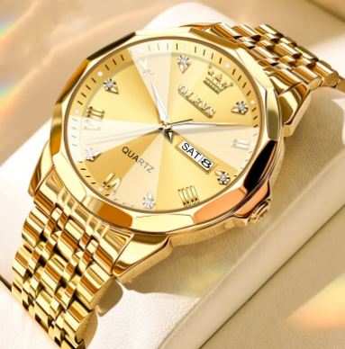 OLEVS modern man quartz watch with luminous hands and calendar