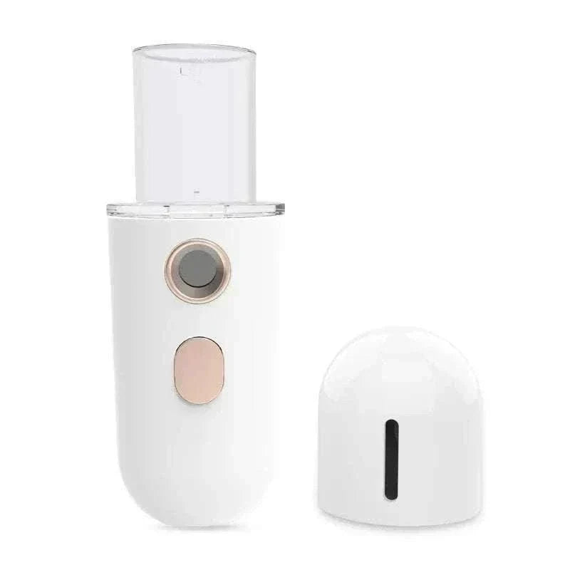 Compact nano moisturizer steam facial humidifier producing fine mist for skin hydration