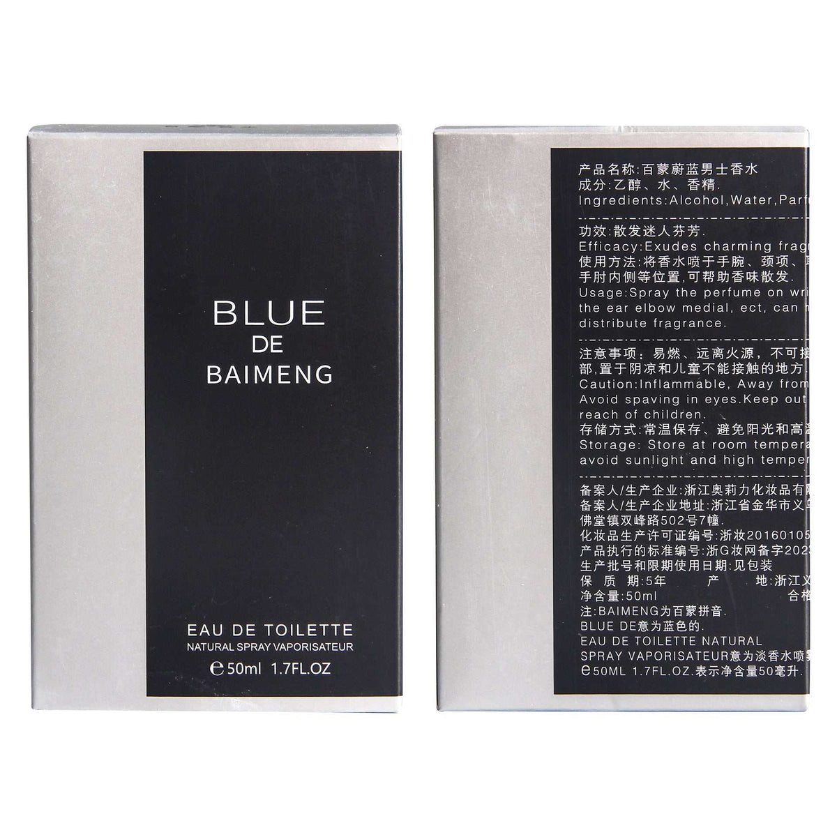Oceanic Essence men's cologne bottle with blue marine design